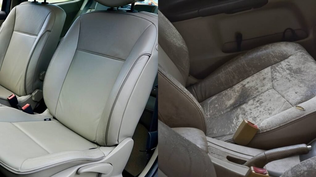 Black Leather Car Seat Restorer